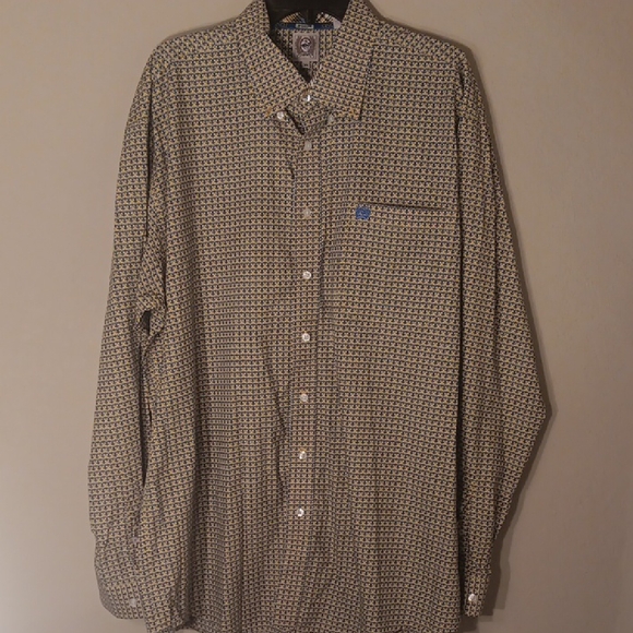 Cinch Other - Cinch Yellow and Blue Casual Button Down Shirt